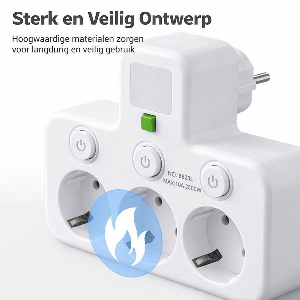 PlugMaster Connect - Intelligente stekkerdoos met USB-poorten + nachtlamp
