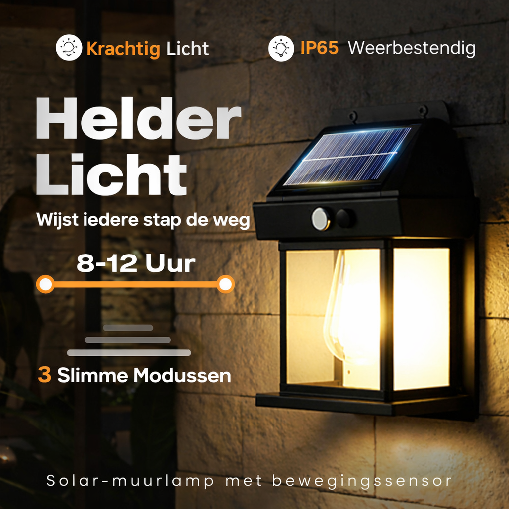 LunaGlow Sensor Light - Wandlamp op zonne-energie met bewegingssensor