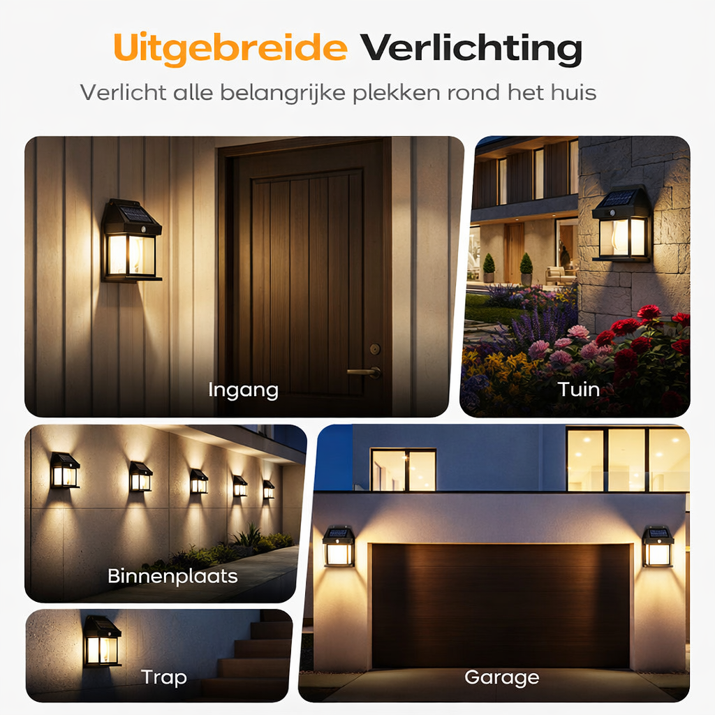LunaGlow Sensor Light - Wandlamp op zonne-energie met bewegingssensor