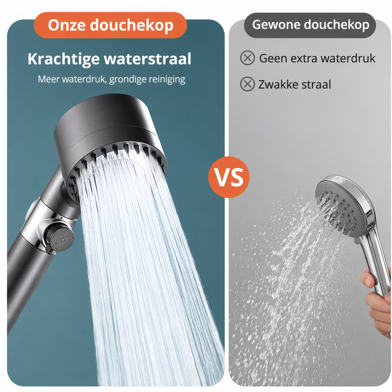 AquaForce Pro - Alles-in-één 4-in-1 douchekop voor comfort en verzorging