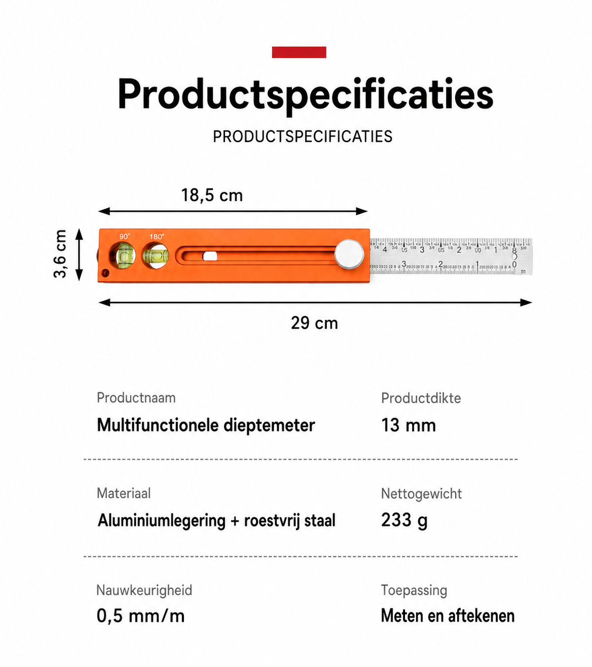 ExactMark 📏Multifunctionele meet- en markeerliniaal