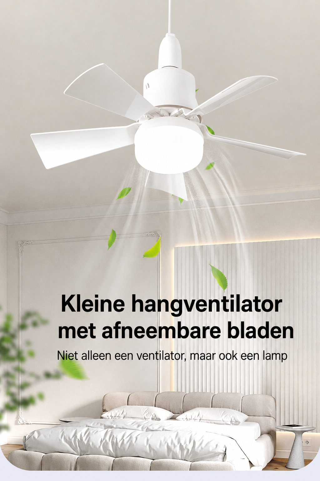AirGlow 2-in-1 Plafondventilator met Ingebouwde Lamp en Afstandsbediening