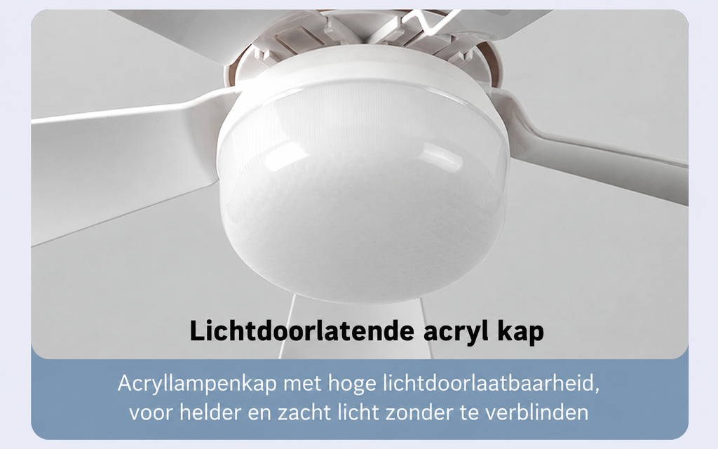 AirGlow 2-in-1 Plafondventilator met Ingebouwde Lamp en Afstandsbediening