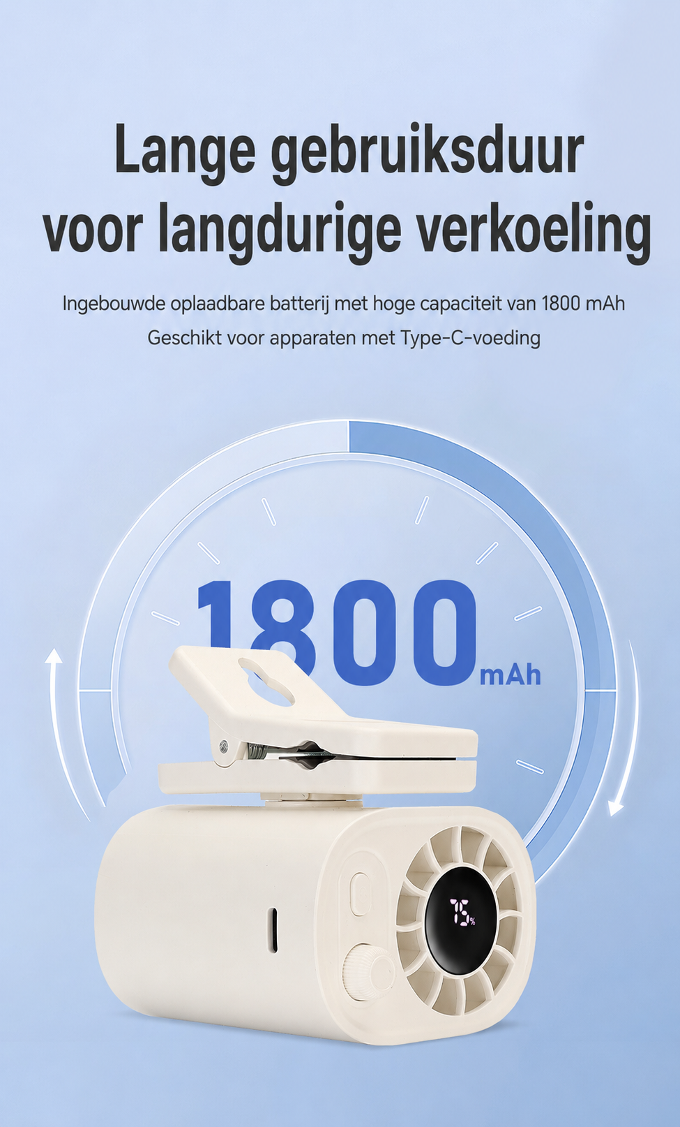 OveralBreeze ❄️ Handsfree Persoonlijke Koelventilator met LED-display
