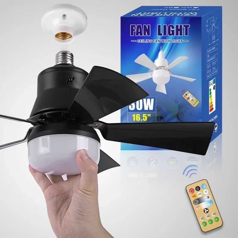 AirGlow 2-in-1 Plafondventilator met Ingebouwde Lamp en Afstandsbediening